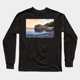 Glowing Sky At Sunset - Coastal Scenery - Stackpole Quay - Pembreokeshire Long Sleeve T-Shirt